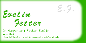 evelin fetter business card